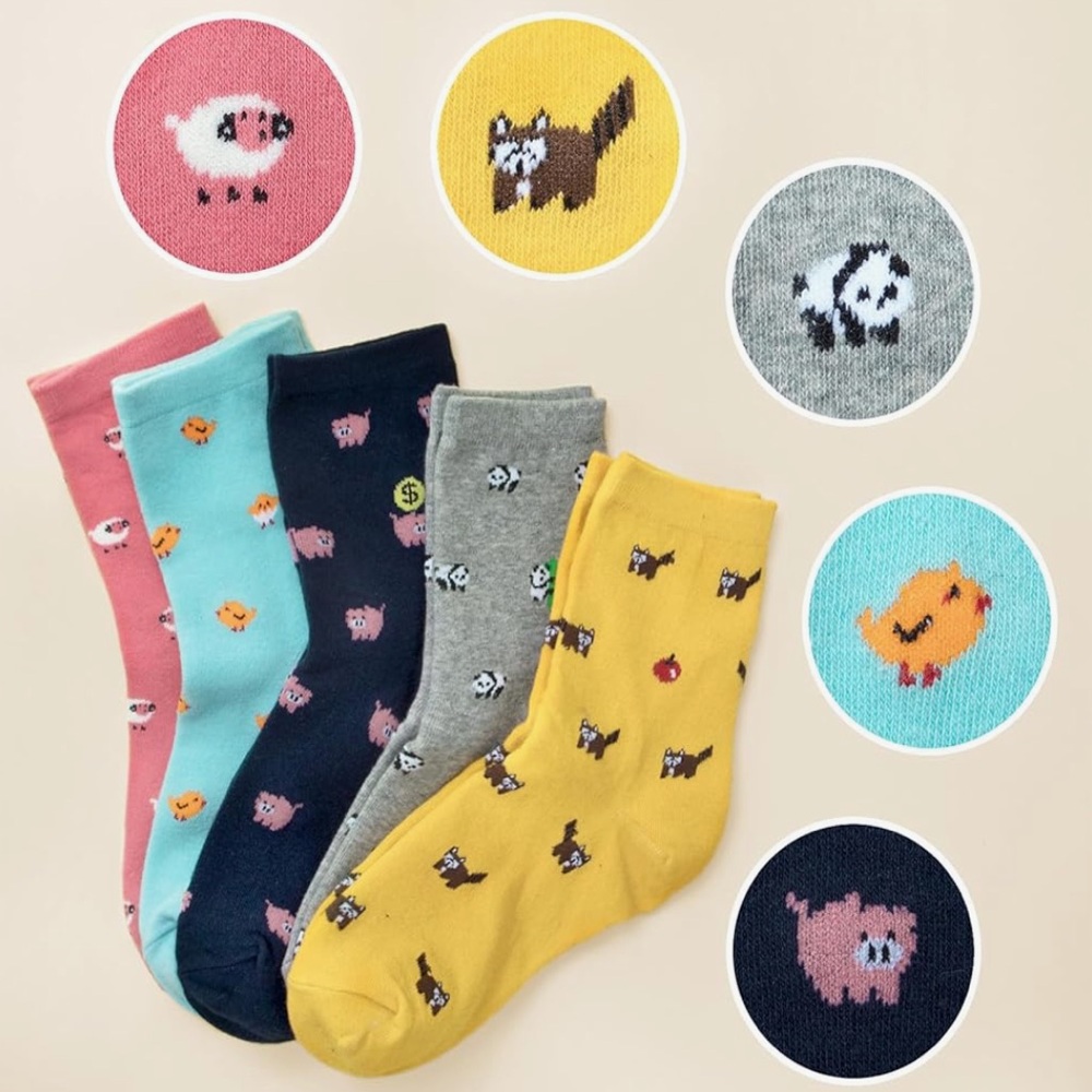 NWT Fashion Boutique 5-Pack of Animal/“Critter” Socks